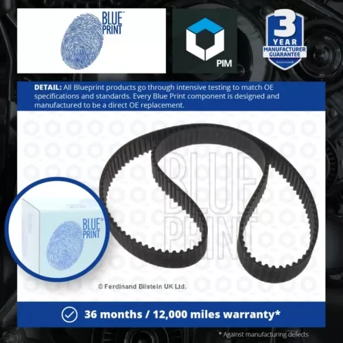 Timing Belt fits VOLVO S40 Mk1 1.8 98 to 01 B4184SM Blue Print 30873950 Quality Parts