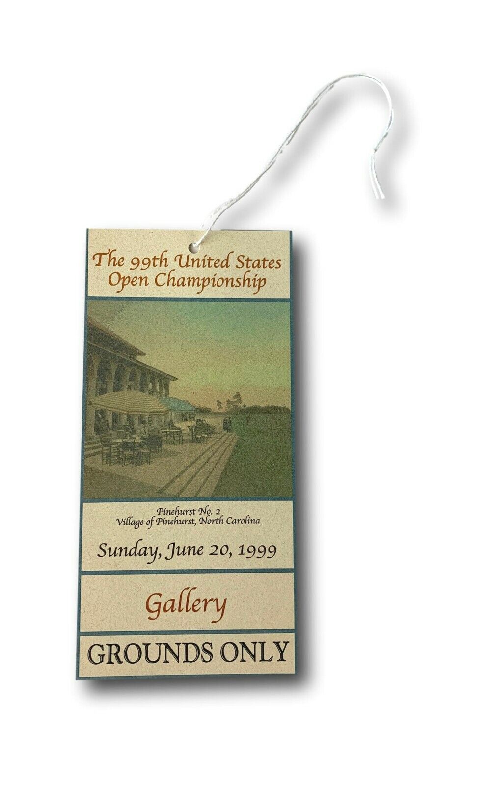 1999 U.S. Open PGA Authentic Golf Ticket Pinehurst Gallery Payne Stewart Us