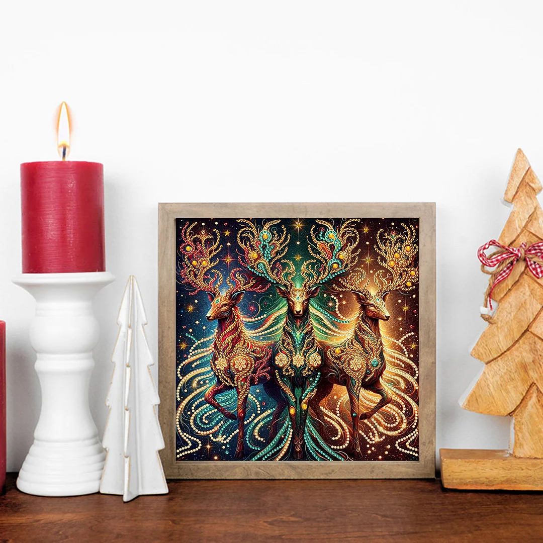 Deer - Partial Special Shaped Drill Diamond Painting Kits (Canvas|30*30cm)