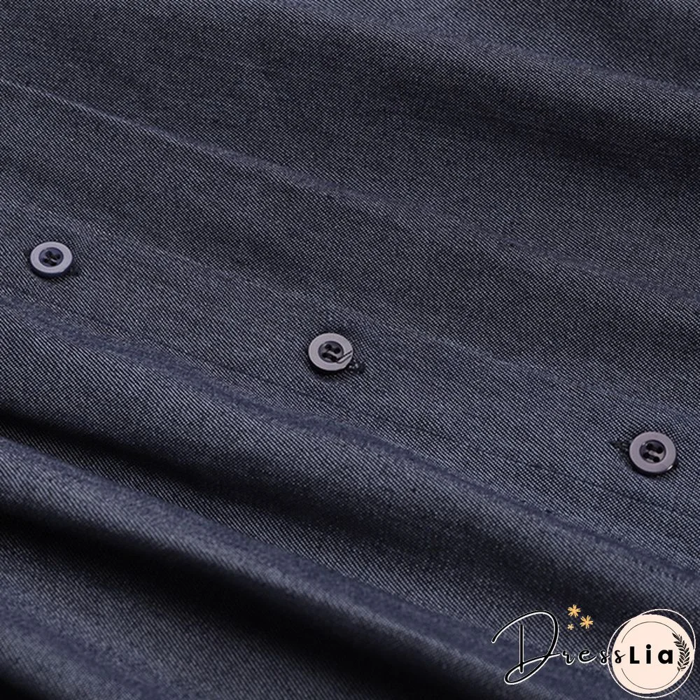 S-5Xl Ladies Denim Button Ruffle High Waist Long Skirt Dress Casual Elegant Loose Outwear A Line Dress Kleid