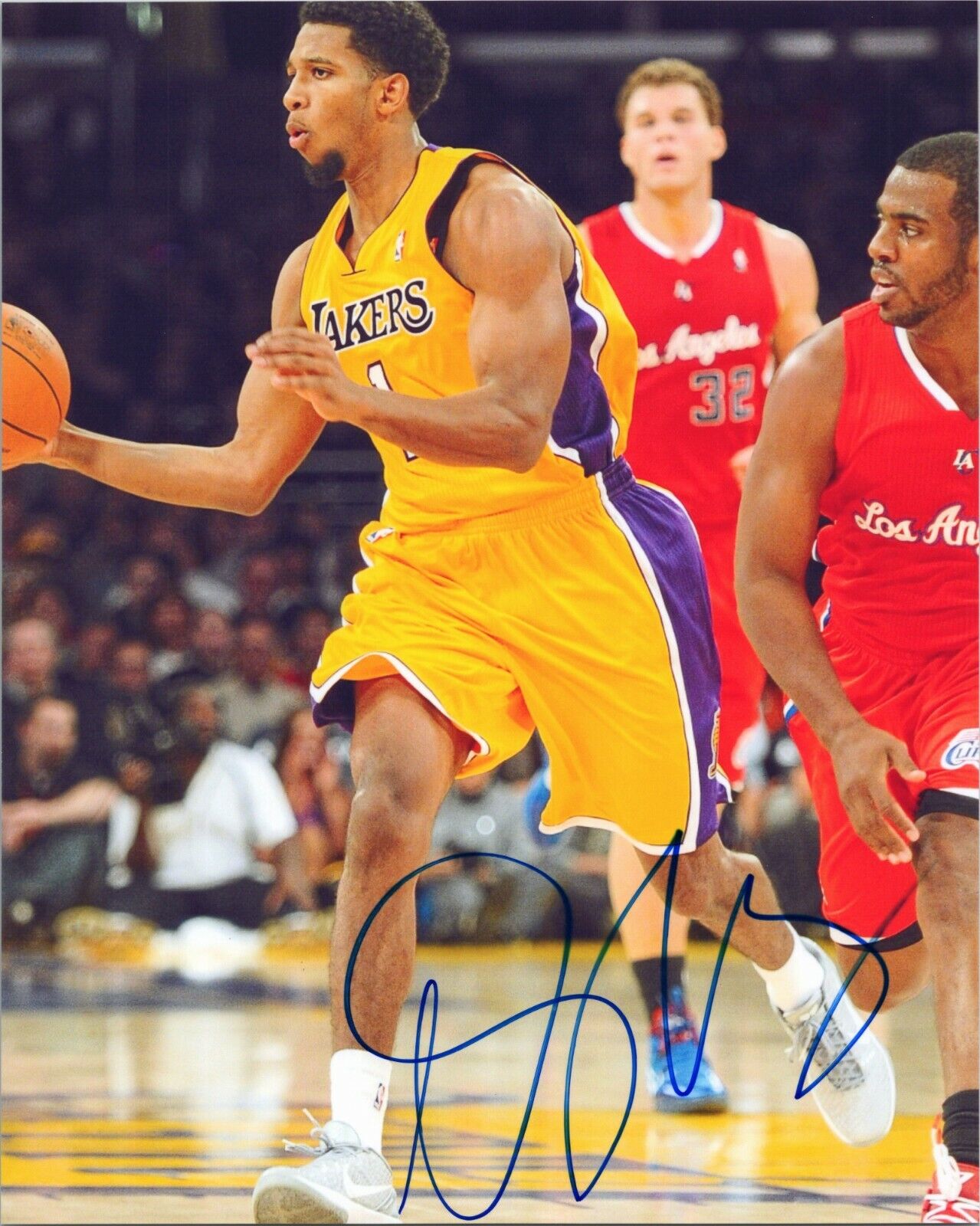 ~~ DARIUS MORRIS Authentic Hand-Signed LOS ANGELES LAKERS