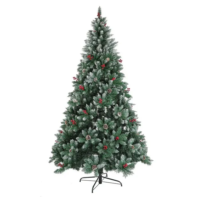 6ft Christmas Tree Artificial Full Xmas Trees with 150pcs LED,Green, for Holiday,Home,Office,Party Decoration,750 Branch Tips Metal Hinges & Foldable Base
