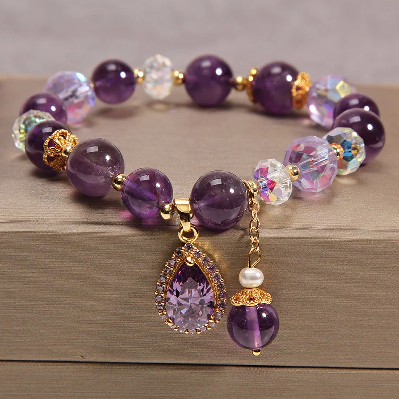 Healing Crystal Beaded Bracelet Strawberry Natural Stone Bracelet Feng Shui Bracelet