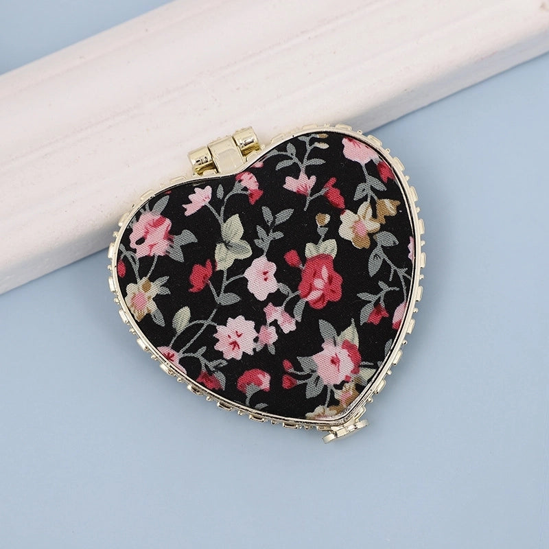 Fashion Artistic Retro Cloth Printing Double-sided Portable Mini Makeup Mirror