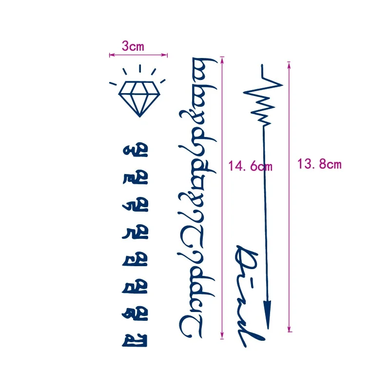 Bracelet Tattoo/Dog/like love/heart/arrow Lasts 15 Days Waterproof Temporary Tattoos Men Flash Tatoo Fake Tattoo Sticker