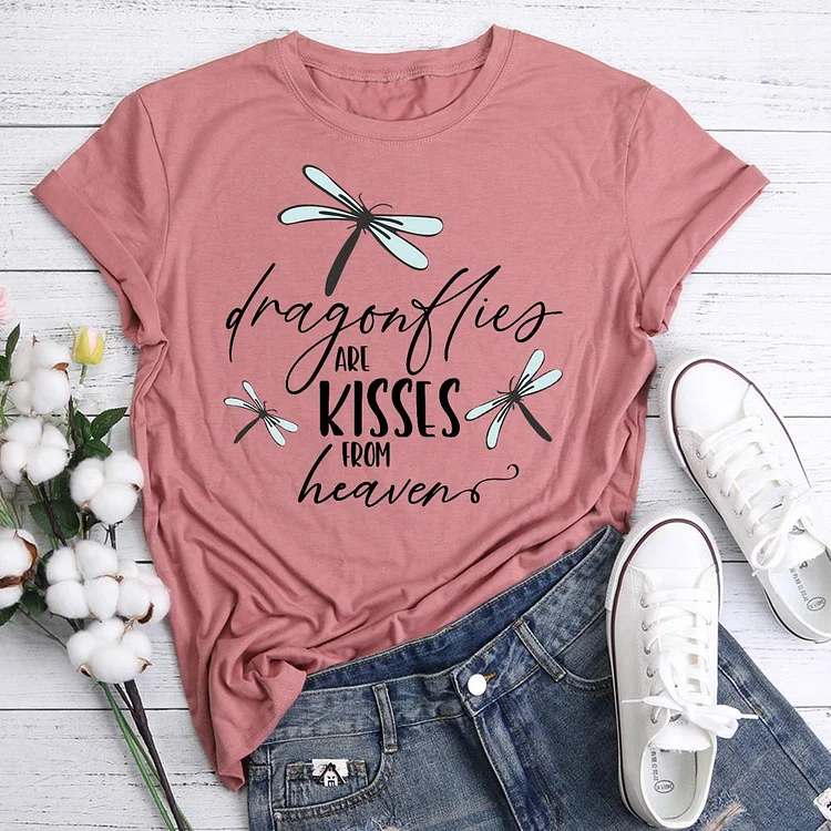 Dragonfly are kisses from heaven T-Shirt Tee -06395-Annaletters