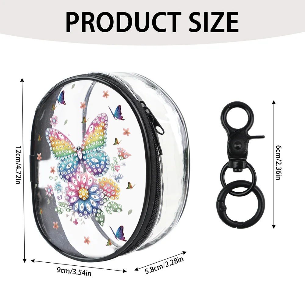 DIY PVC Butterfly Partial Special Shaped Diamond Painting Zipper Wallet Purse