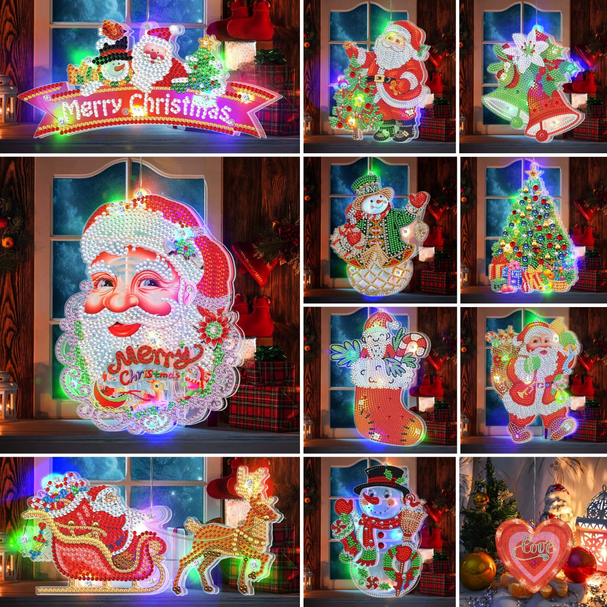 Christmas-Diamond Painting Decorative Lights