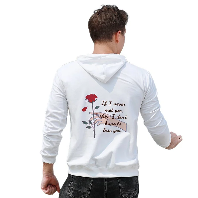 Men Hoodie Thorny Rose Letter  customized, personalized, gift