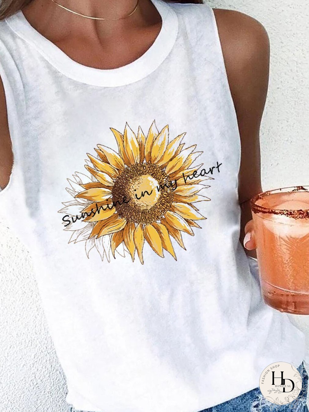 Casual Printed Sleeveless Tank Top for Women