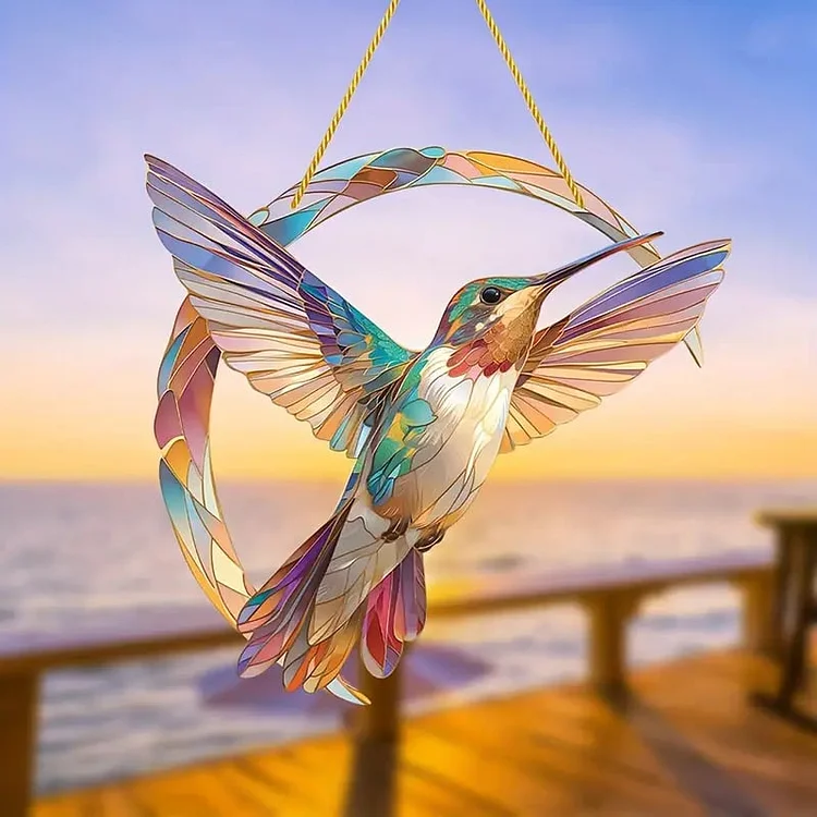 💖 Hummingbird Suncatcher Colorful Window Hanging💥 