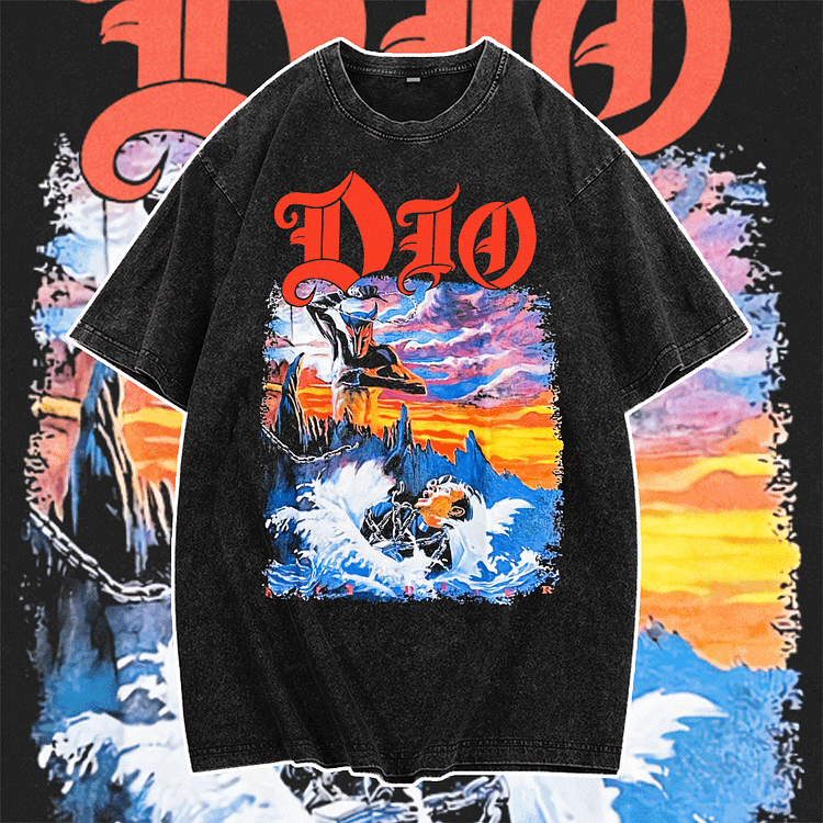 Davidhawaii100% Cotton Casual Retro Trend Street Rock Landscape Double-Sided T-Shirt - 100% Cotton