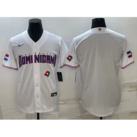 Men's Dominican Republic Baseball 2023 White World Baseball With Patch Classic Stitched Jersey X0XH