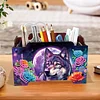 5D DIY Diamond Painting Art Decorative Storage Box Wood Storage Clutch (Wolf)