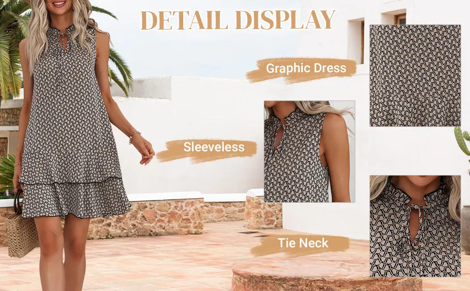 SweatyRocks Women's Print Casual Smock Dress Tiered Ruffle Hem Dress