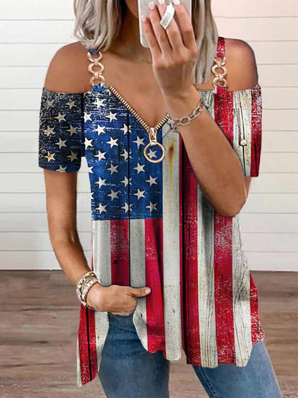 Women Half Sleeve V-neck Solid Color Dress