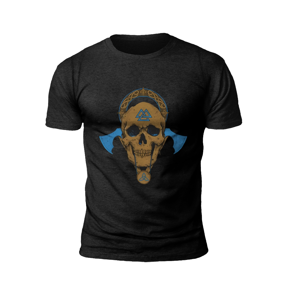 Viking Rune Skull Graphic T-Shir