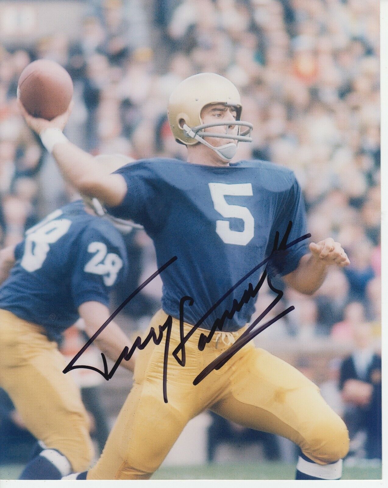 Terry Hanratty 8X10 Signed w/ COA Notre Dame Fighting Irish #1