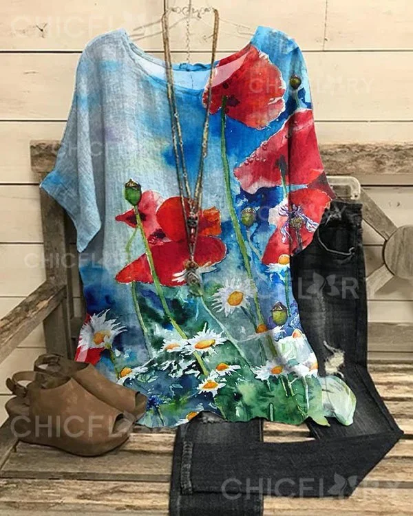 Women's Floral  Loose Top