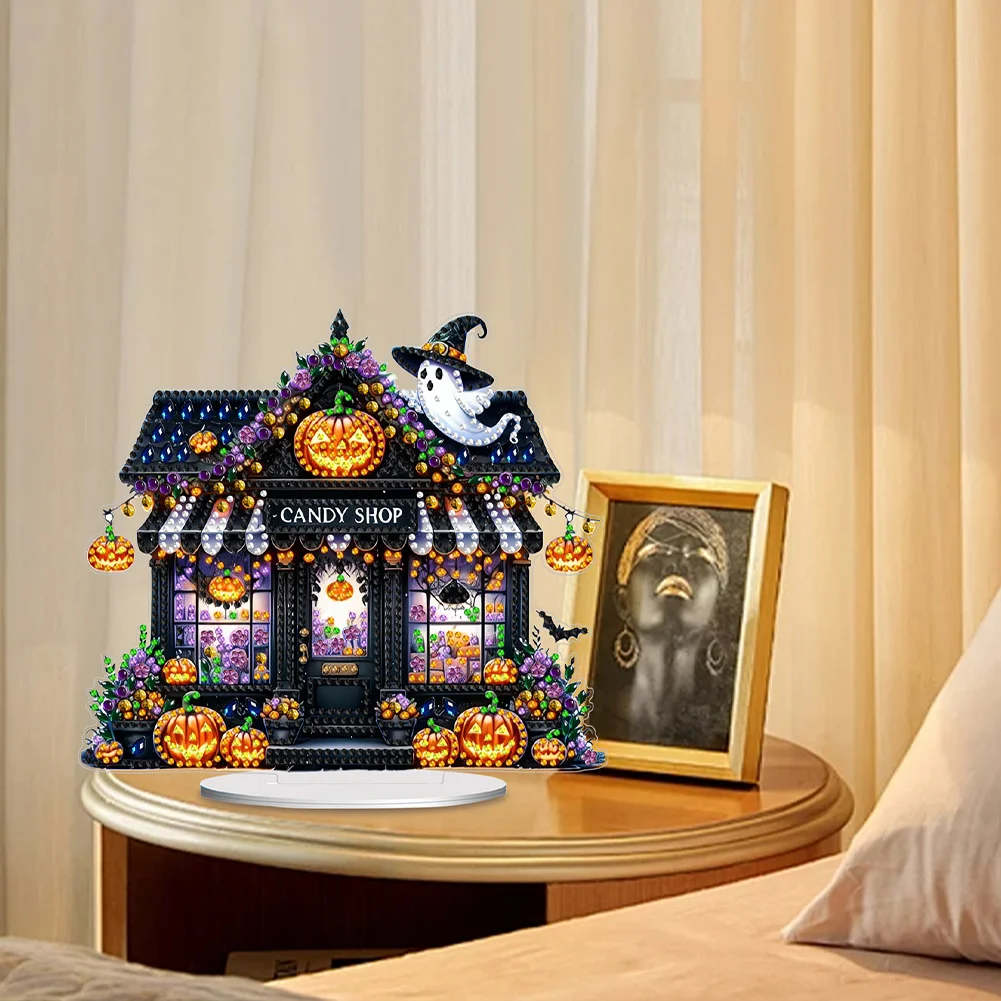 DIY Halloween Haunted Acrylic Diamond Painting Desktop Ornaments Bedroom Table Decor