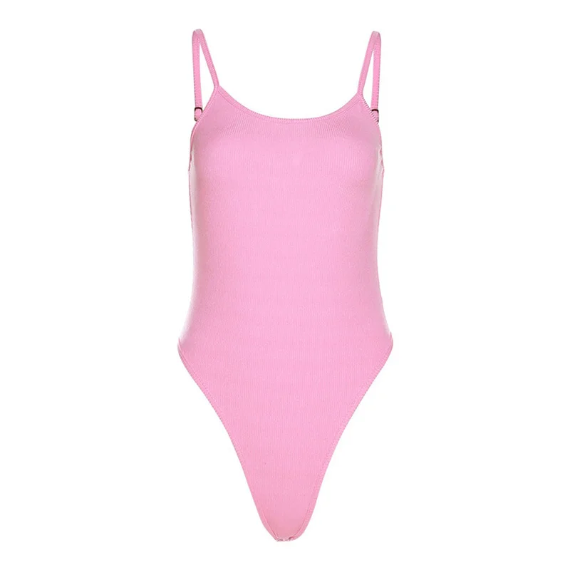 Ueong Ueong Summer New Women's Wear Slim Show Thin Fashion Pure Color Sleeveless Sling Jumpsuit