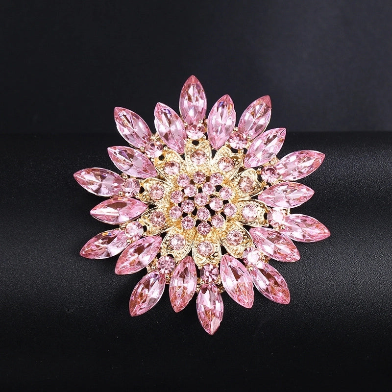 Korean Style Pin Flower Alloy Plating Rhinestones Women’S Brooches
