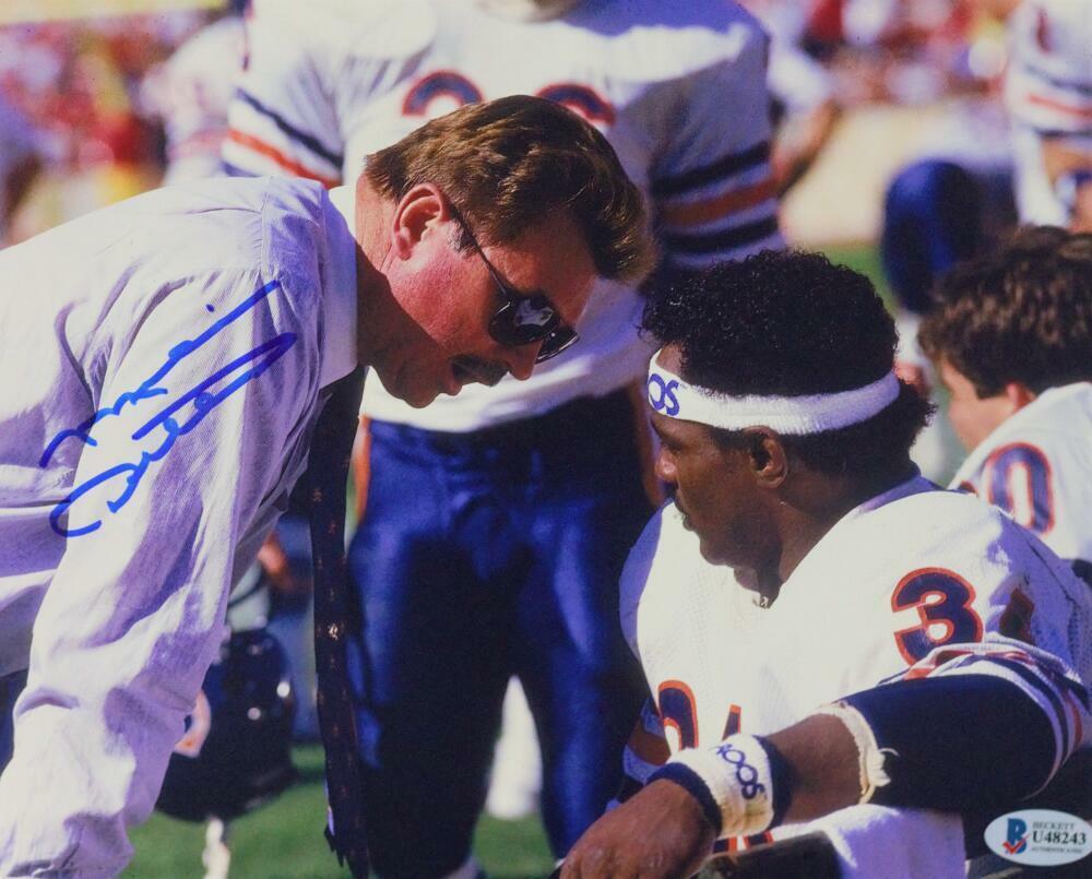 Mike Ditka Signed Chicago Bears 8x10 Photo Poster painting w/Walter Payton - Beckett Auth *Blue