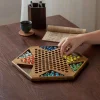 Wooden Checkers 60/90 Acrylic Marbles in 6 Colors, Classic Strategy Family Board Game for Kids and Adults