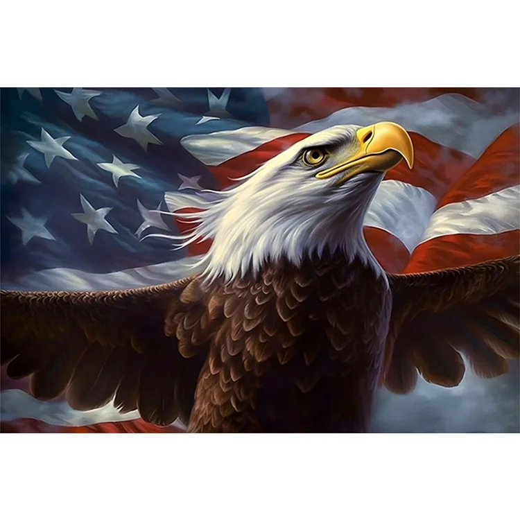 American And Bald Eagle - Printed Cross Stitch 11CT 60*40CM