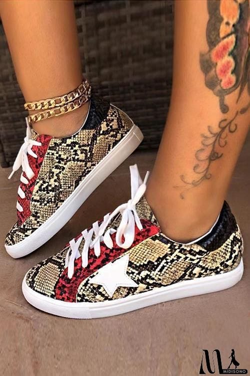 MidiSono - Lace Up Star Snake Sneakers