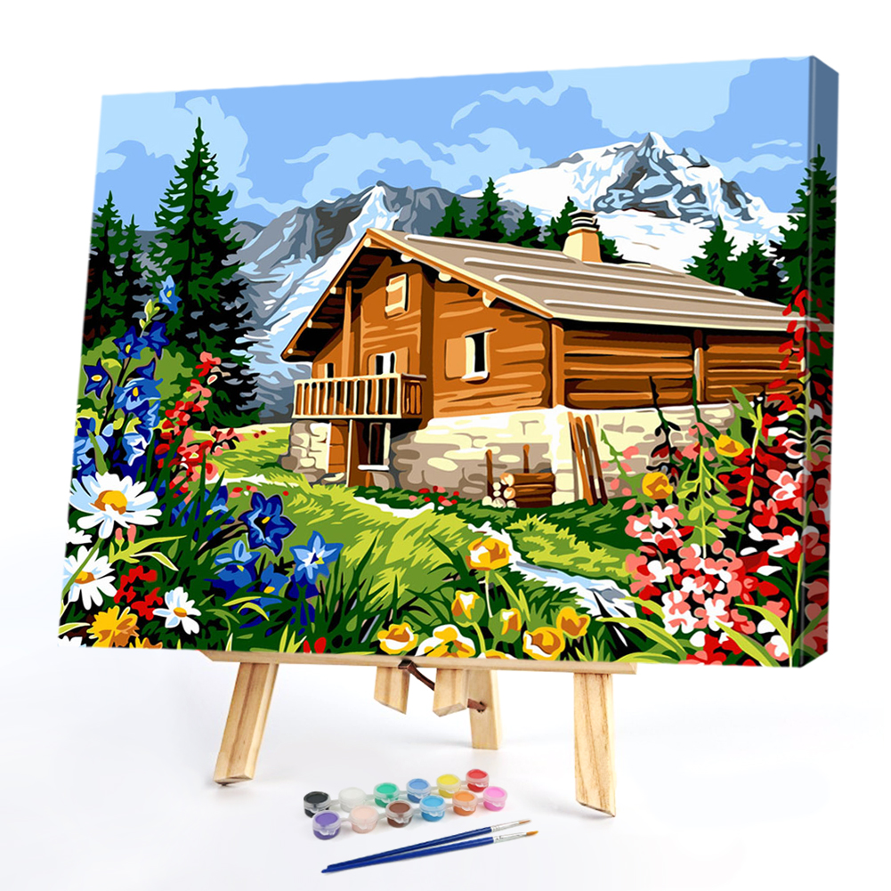 

40x50cm - Paint By Numbers Flower Cottage, 501 Original