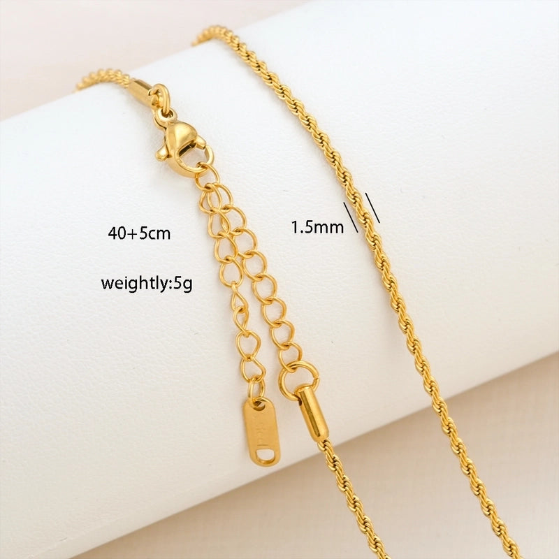 Basic Minimalist Solid Color 304 Stainless Steel 18K Gold Plated Necklace