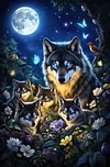 Luxury AB Velvet Diamond Painting Kit - Wolf