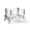 Mini Glass Observation Stand Portable Folding Outdoor Wood Stove Incense Burner