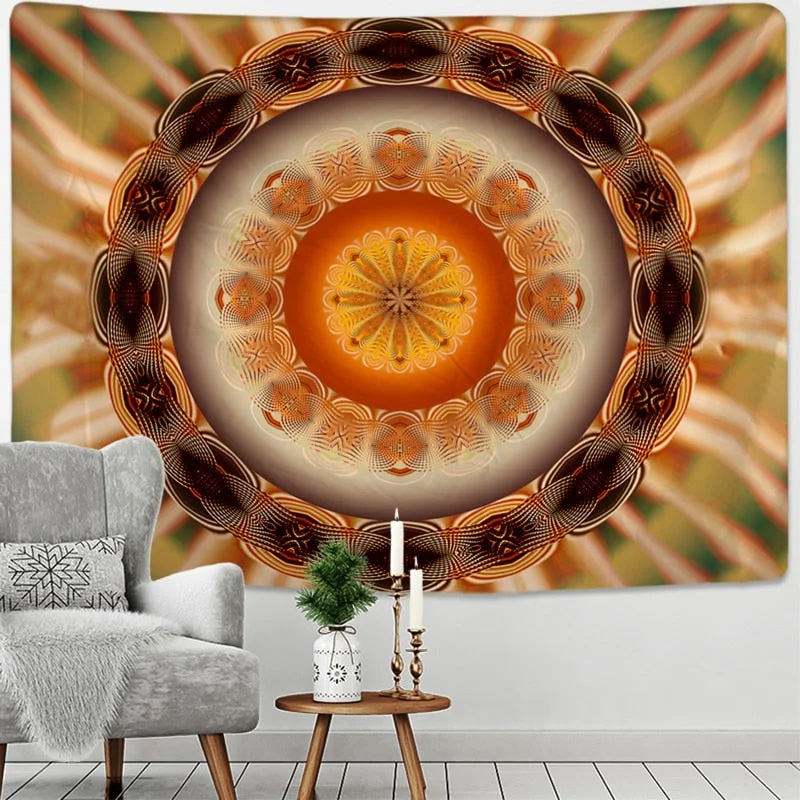 Radiant Mandala Tapestry Wall Hanging Psychedelic Colorful Hippie Tapiz Mystery Art Boho Style Home Decor