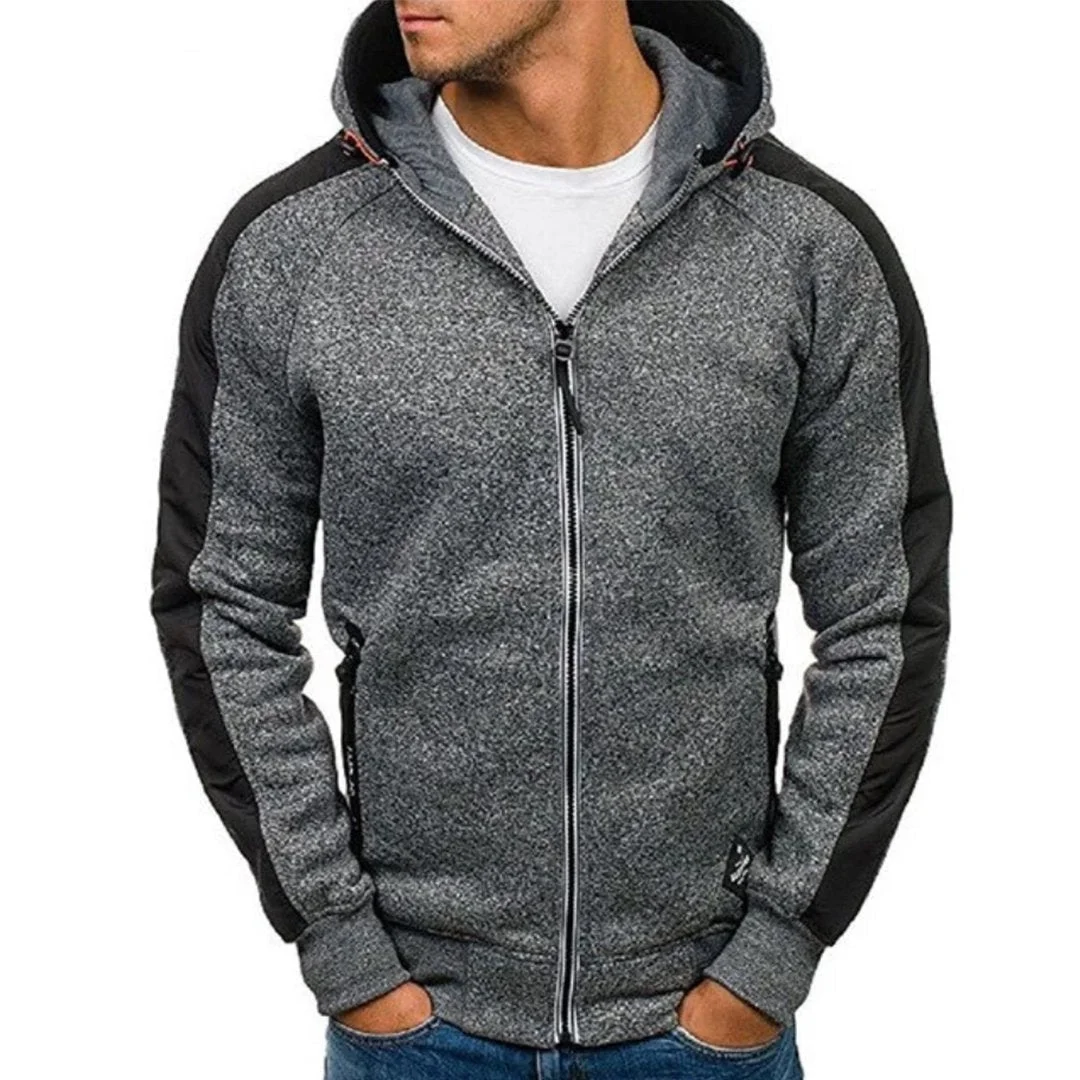 Mens Plus Size Zipper Hoodies Long Sleeve Sportswear Tracksuit Hooded Sweatshirt Casual Jackets and Coats