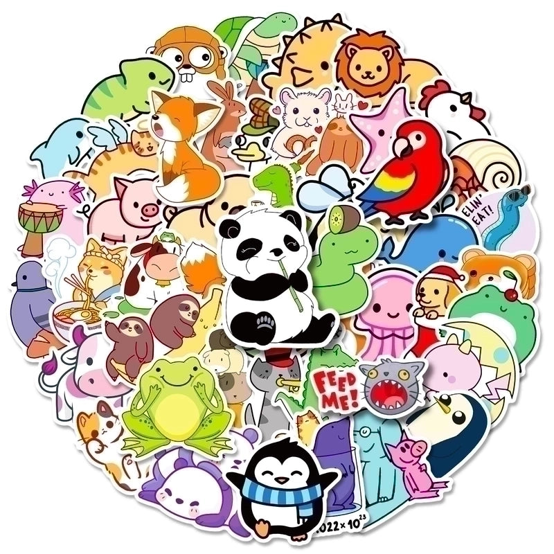 Cute Cartoon Small Animal Stickers 50pcs