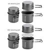 2Pcs Camping Cooking Pot Aluminum Alloy Backpacking Pot Gear for Trekking Hiking