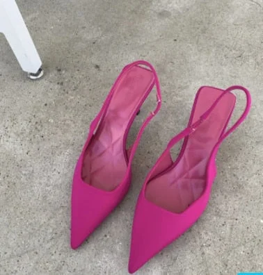 Comfort Shoes for Women Sandals Stiletto Heels 2021 Summer Suit Female Purple Large Size New Girls Low Pointed High Black Big