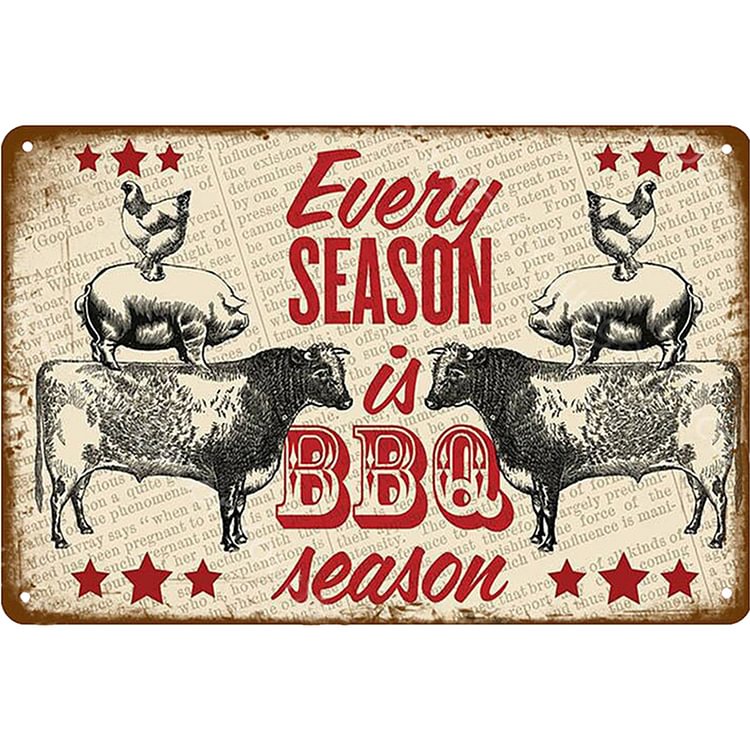 BBQ - Vintage Tin Signs/Wooden Signs - 7.9x11.8in & 11.8x15.7in