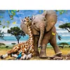 Diamond Painting-DIY Full Round Partial AB Drill Giraffe and Elephant(75x55cm)
