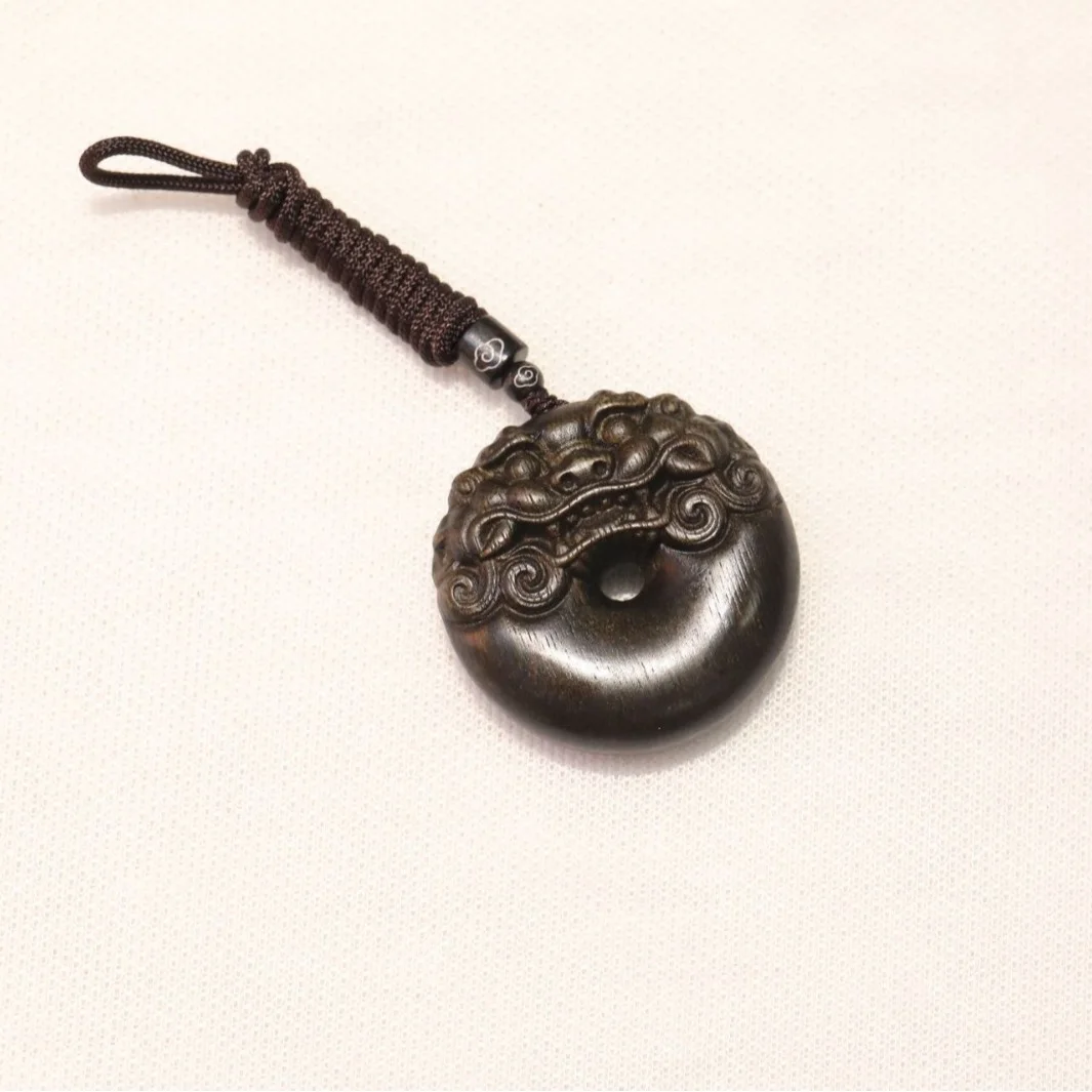 Brunei Agarwood Amulet Sinking Grade 5.0 Piyao Peace Buckle Amulet Necklace Pendant