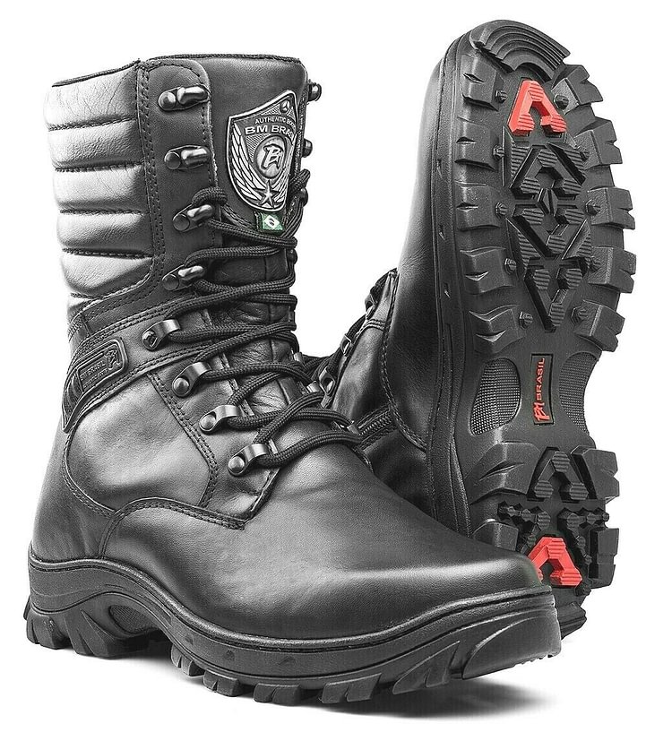Tactical Boots Black Military Leather Outdoor Combat Zipper