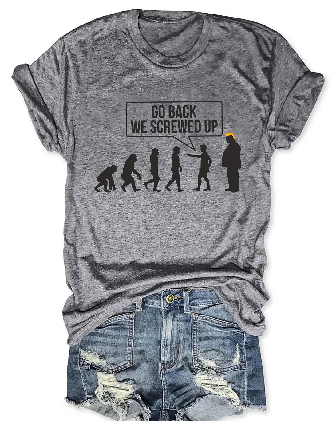 Go Back We Screwed Up Subtle FDT T-shirt