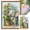 >SALE<Full Embroidery Cotton Thread 11CT Printed Elephant Cross Stitch Kit 40x60cm