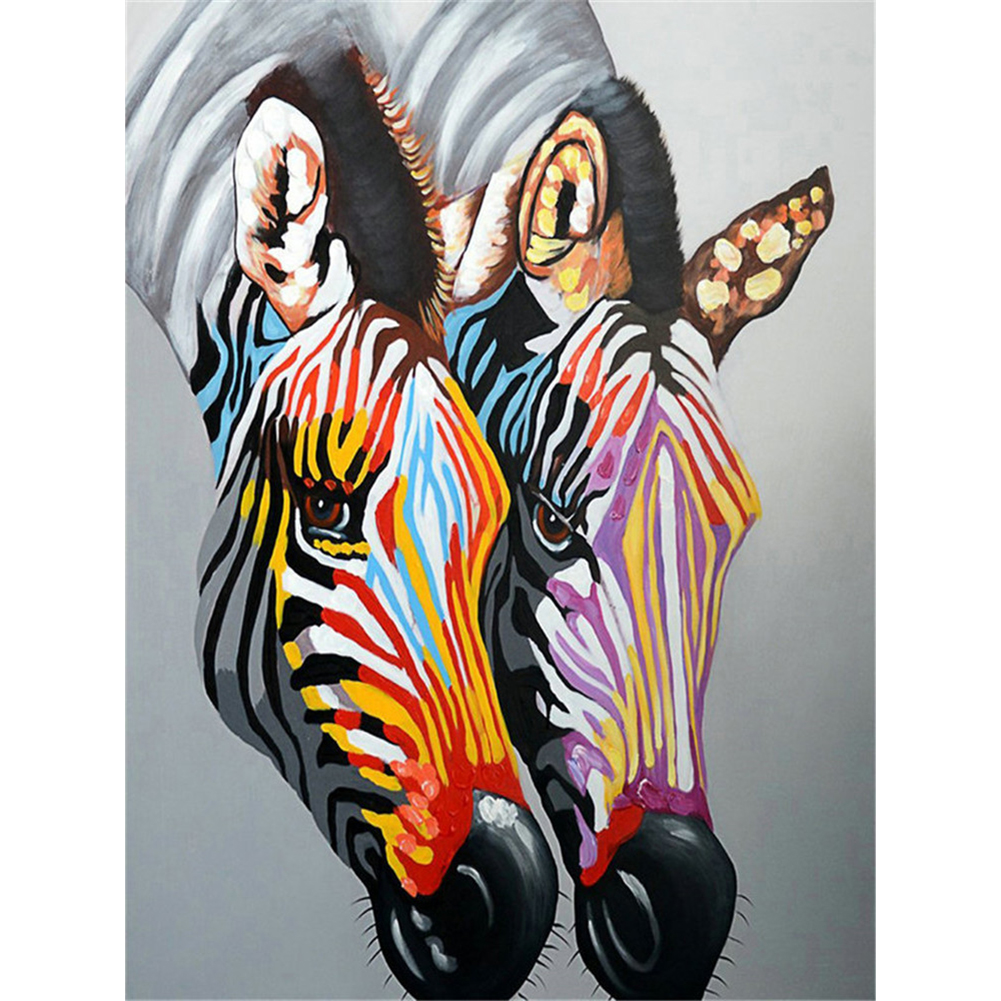 

30*40CM - Round Drill Diamond Painting - Zebras, 501 Original