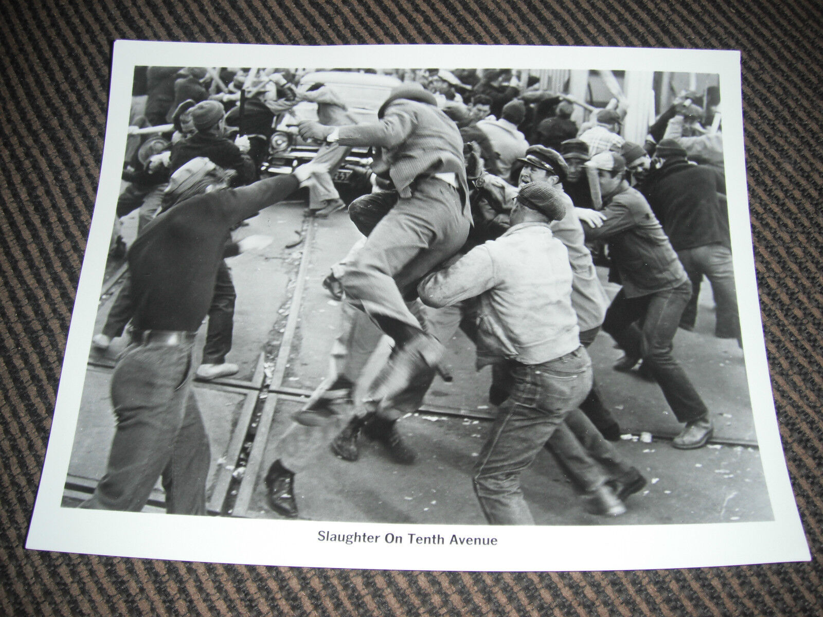 Slaughter on Tenth Avenue Fight Scene B&W 8x10 Promo Photo Poster painting Original Lobby 1957