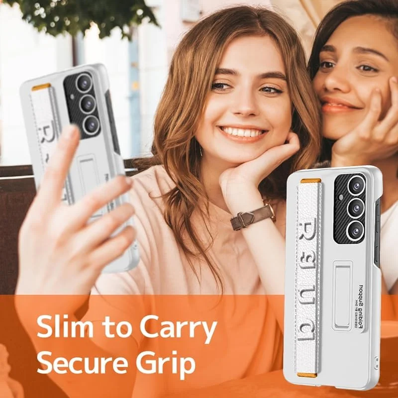 Suitable for S26 Ultra phone case, ultra-thin stand, elastic wrist strap, precision hole, shockproof protective case