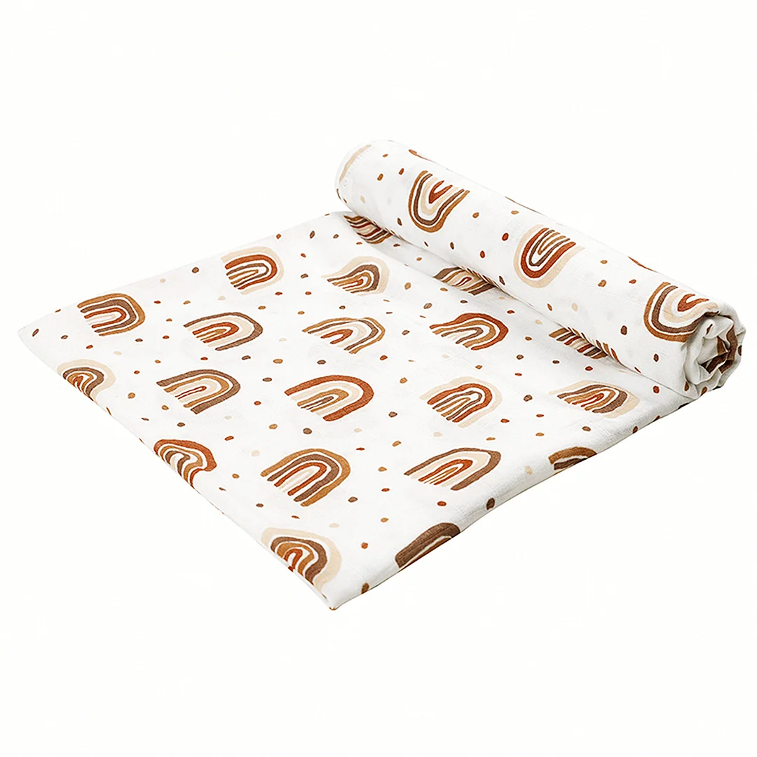 Egmao Baby Bamboo Muslin Swaddle Receiving Blanket 