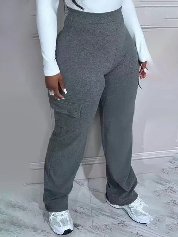 Solid Cargo Pants